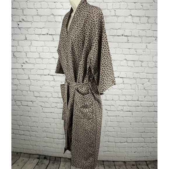 VTG Bill Blass Cream Paisley Print Lightweight Pockets Tie Waist Robe Size O/S - Picture 10 of 10
